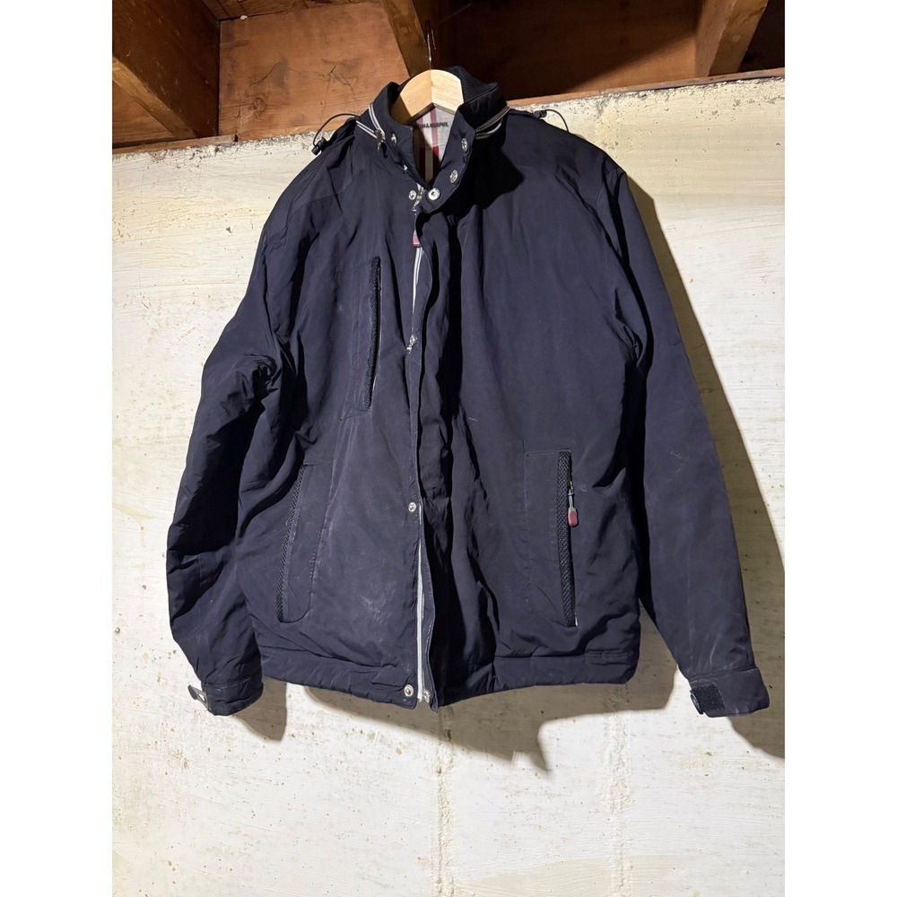 Johnston & Murphy Mens Black Hooded Puffer Jacket Insulated Parka Coat Large
